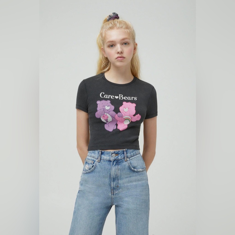 pull and bear care bears cropped tee
